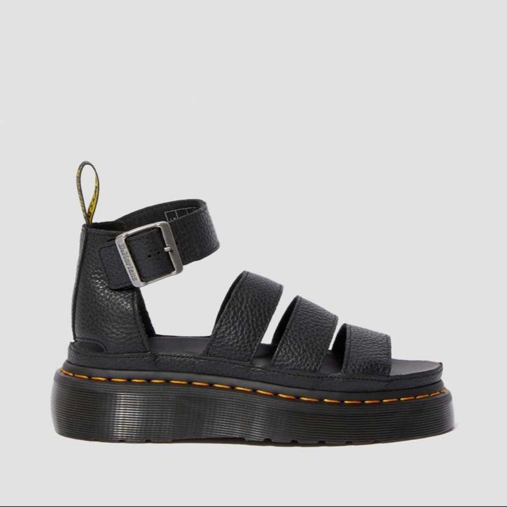 NEW CLARISSA II QUAD LEATHER PLATFORM SANDALS - Picture 7 of 15
